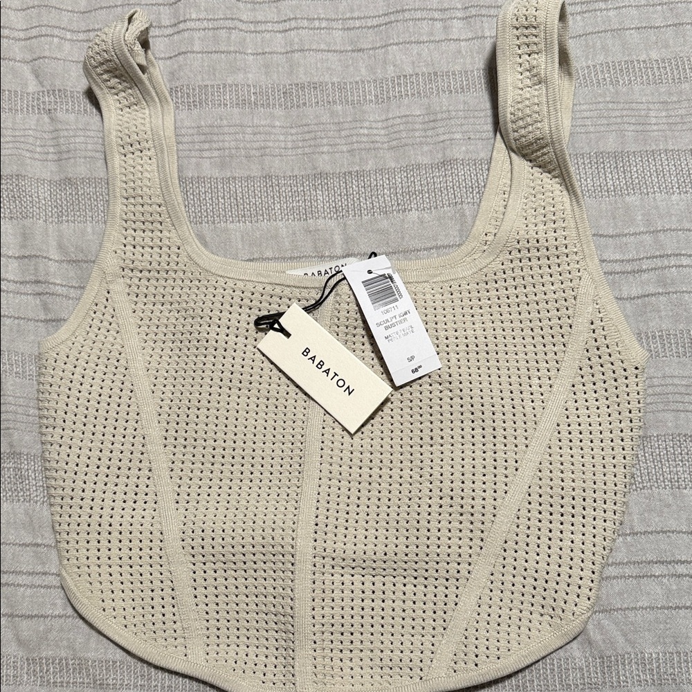 Aritzia Babaton Cream Knit Tank